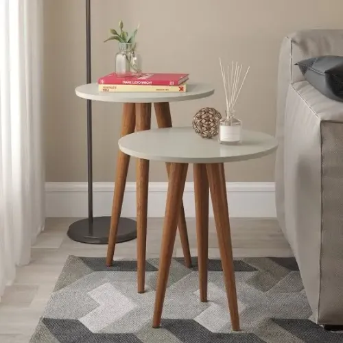 Mesa lateral e canto Slim off white / ENTREGA HOJE !!! 
