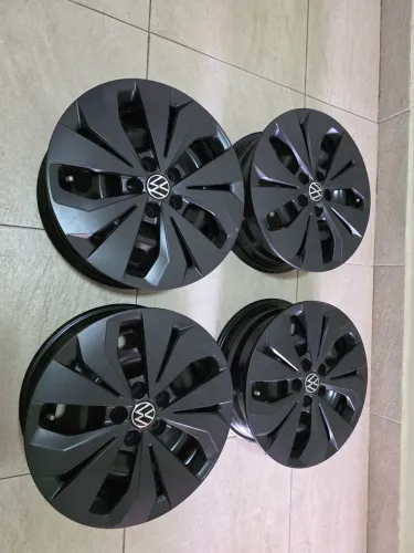Jogo roda de ferro aro 16 mas calotas originais nivus sense volkswagen