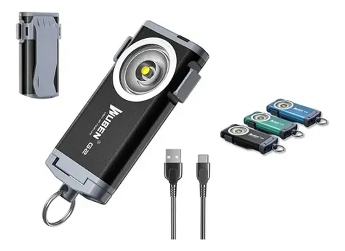 Lanterna Wuben G2 Portátil 500 Lúmens Recarregável Branco Verde-claro