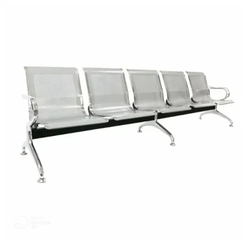 Longarina Aeroporto 5 Lugares Estrutura Cromada Conforto Reforçado Uso Intenso 33113