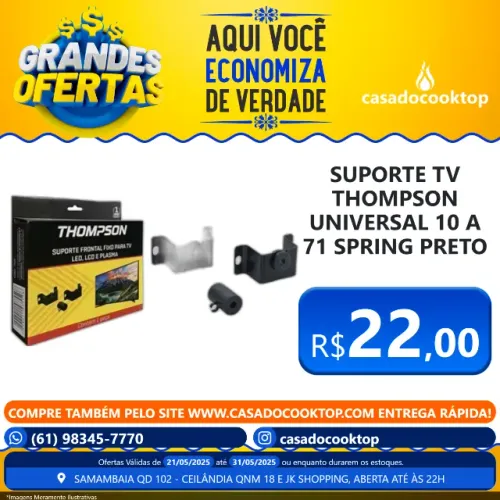 Suporte Tv Thompson Universal 10" a 71" Spring Preto