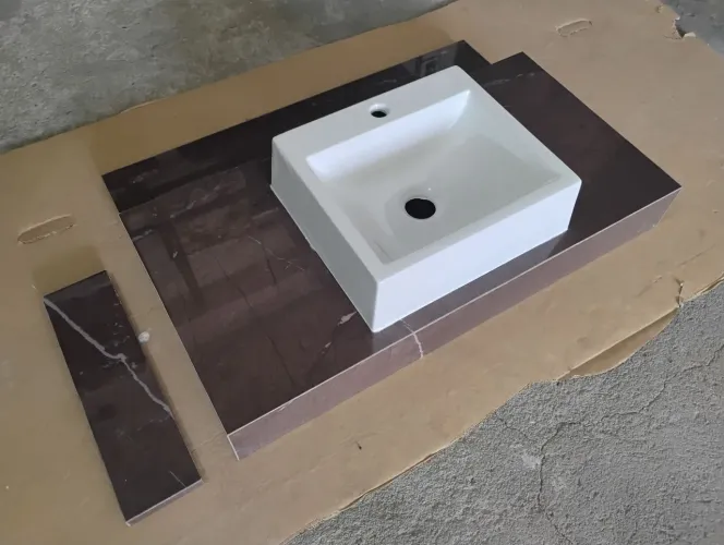 Pia Porcelanato com cuba de sobrepor 80x40 