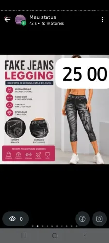 Corsário jeans  fake.  Tam unico veste 36 ao 42