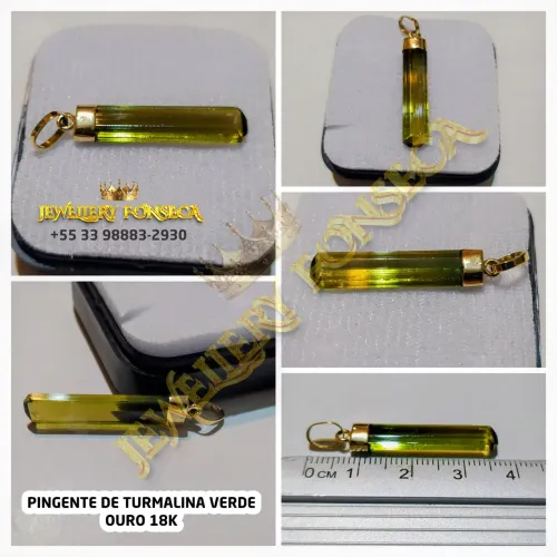 Pingente em Ouro 18k e Turmalina Verde Oliva