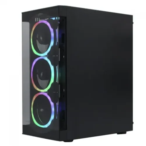 Gabinete Gamer Ninja Sensui, Mid Tower, Vidro Temperado, ATX, Black, Sem Fonte, Sem Fan