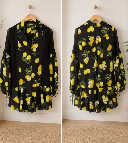 vestido animale preto estampado 36