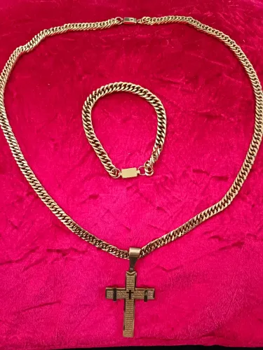 Corrente masculina + pulseira 