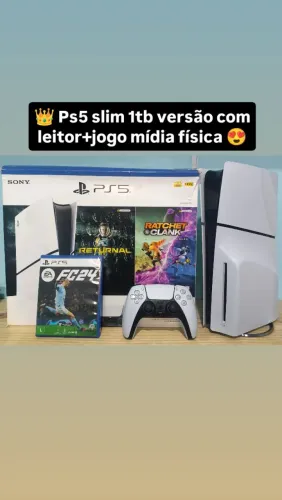 Playstation 5 slim 1tb versão com leitor+jogo mídia física