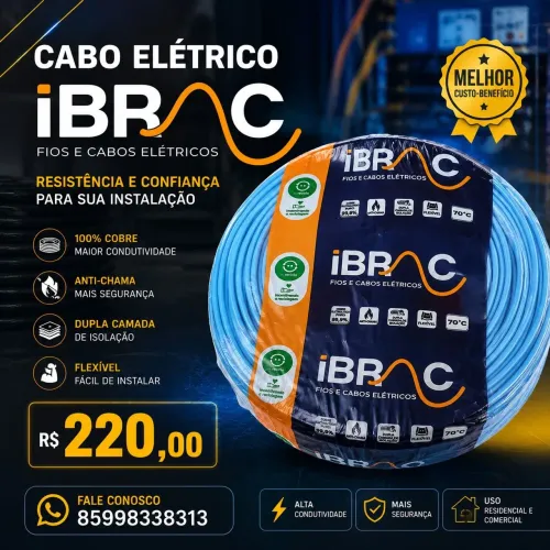 Cabo Elétrico Ibrac Original 100% Cobre - Qualidade e Segurança
