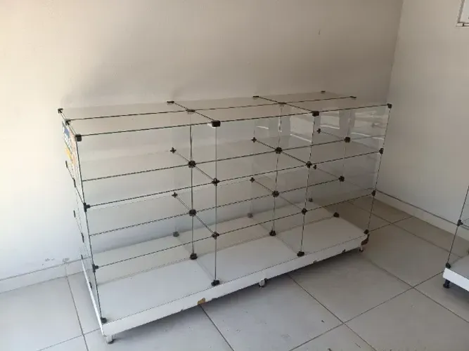 Balcão de vidro 1,5 metros 3 peças