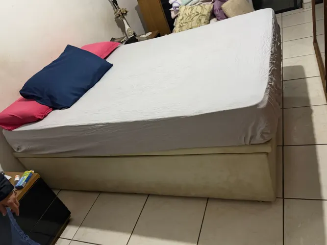 Cama box baú casal completa com colchão