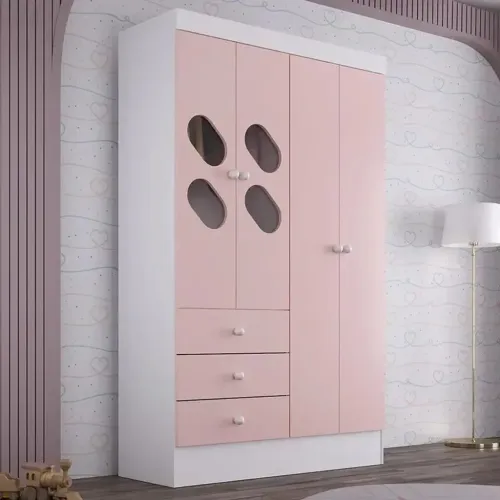 Guarda-Roupa Infantil 4 Portas e 3 Gavetas - Novo