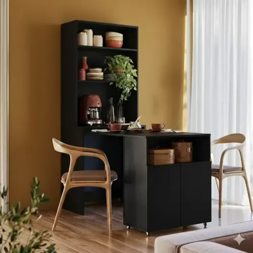 Mesa Dobrável Dueto Preta  (Consulte Cores)