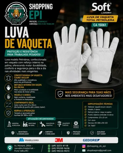 Luva de Vaqueta Total Petroleira Soft