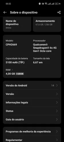 Oppo A40 Lilás 256GB - Impecável (Única Dona, Sem Marcas de Uso)