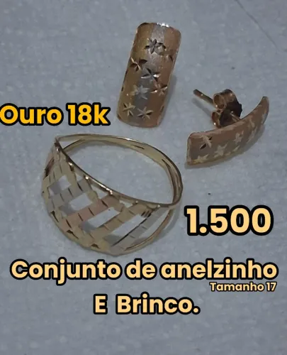 Conjunto de brinco com anelzinho