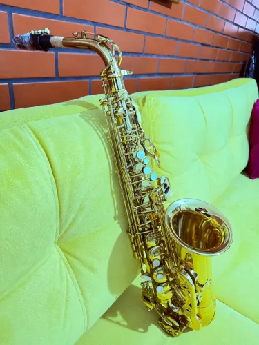 Saxofone Alto Laqueado Eb custom marca Tander + case