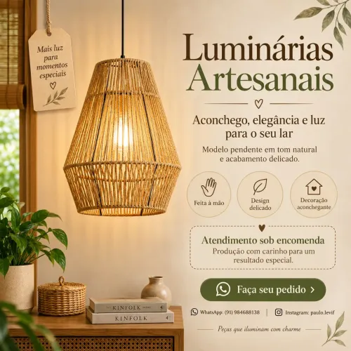 Luminária pendante para decoração - modelo lampião 