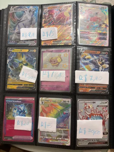 Cartas Pokémon vendas individuais valores a negociar