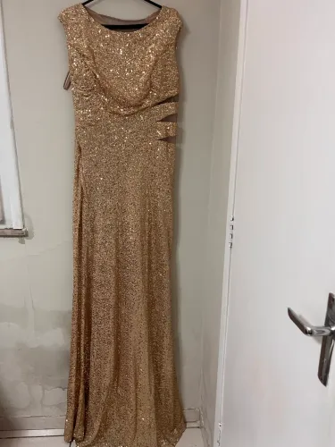 Vestido festa dourado M