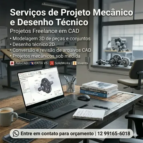 Serviços de Projeto Mecânico, civil  e Desenho Técnico CAD