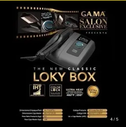 Chapinha de cabelo GA.MA Italy Salon Exclusive Loky Box preta