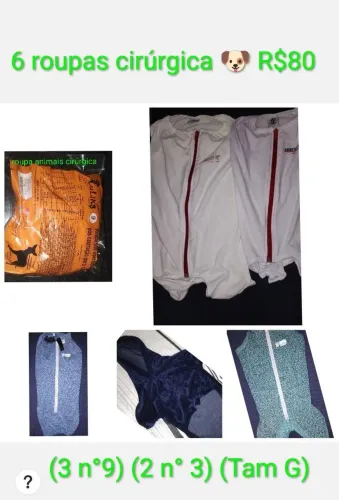 6 Roupas Cirúrgica para cães 