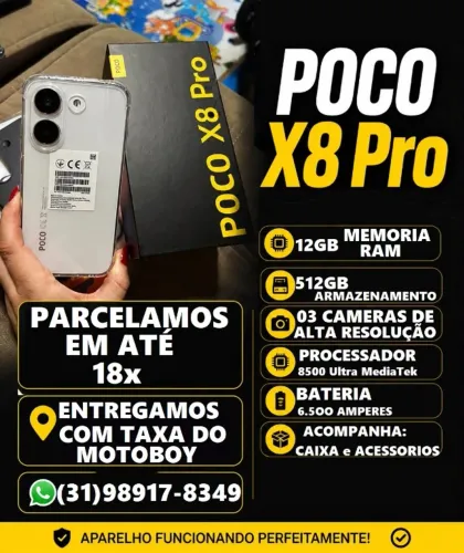 POCO X8 PRO 12GB RAM E 512GB ARMAZENAMENTO