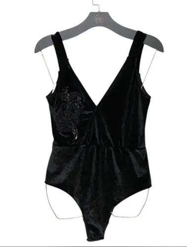 body calvin klein veludo preto 