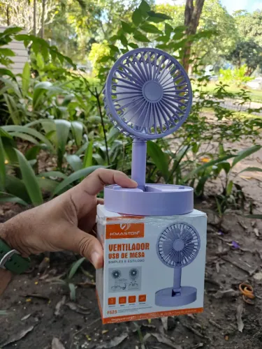 Ventilador de Mesa USB Recarregável H?Maston FS25 - Compacto e Silencioso