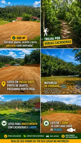 Vendo lote em Passa Vinte ao lado da cachoeira, troco por carcelo com entrada