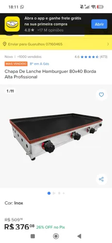 Chapa / fritadeira 10 litros