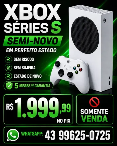 Xbox séries s semi-novo com garantia, não vendo pra outro estado