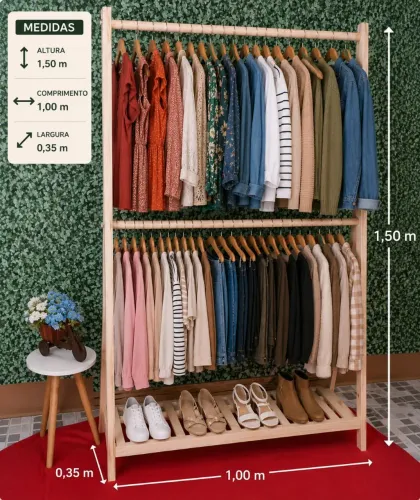 Arara closet grande 2 cabideiro 