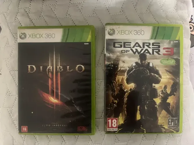 2 jogos Xbox 360 Gears of war 3 e Diablo 3 usado em ótimo estado