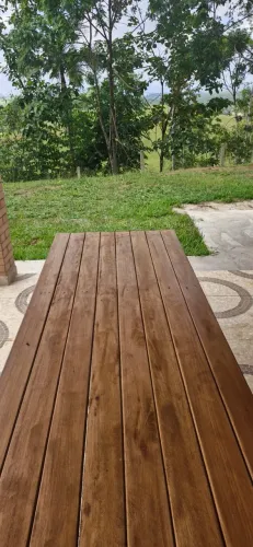 Mesa Gourmet em Eucalipto Rosa - Design Robusto 2,50m x 0,80m