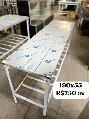 Bancada de inox 1,90x0,55cm