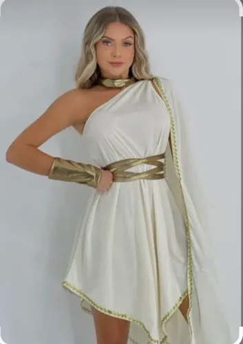 Fantasia Deusa Grega Luxo - Completa com Acessórios 