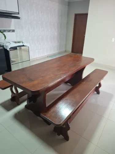 Mesa De Madeira. Angelim Pedra.
