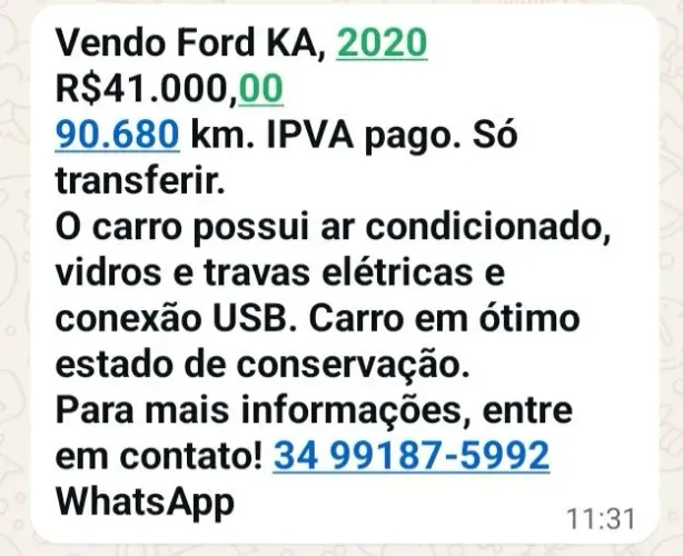 Ford KA 1.0 Se/se Plus Tivct Flex 5P 2020