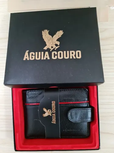 Carteira de couro masculina nova