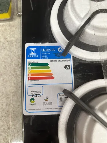 Cooktop a gás Dako 2 bocas - Mesa de vidro temperado preto