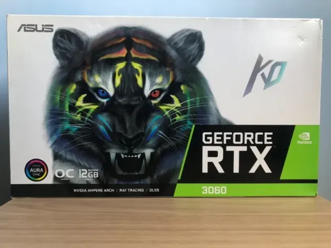 Placa de Vídeo: Asus KO GeForce RTX 3060 OC Edition LHR 12GB 192BIT - Na Caixa