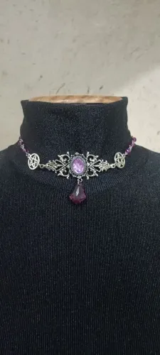 Choker gótica roxa!!