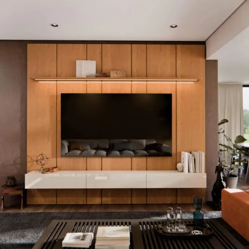 Painel Home Imcal Prime Led 2.2 Nature / Off White em MDF 