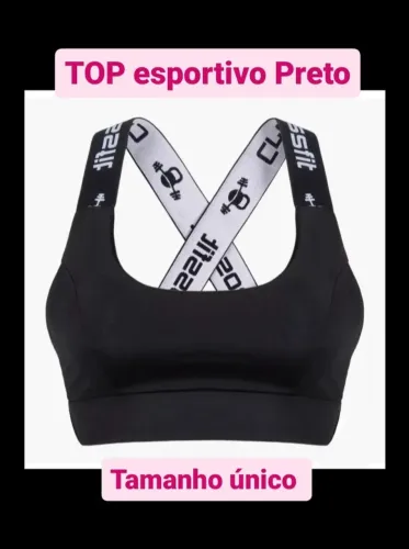 TOP com bojo esportivo Tamanho Único Preto Crossfit Academia