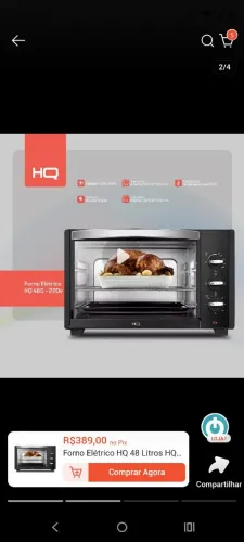 Forno elétrico HQ 48 L 220v novo
