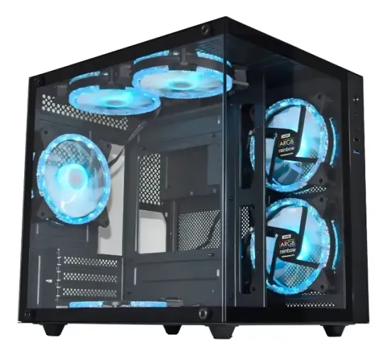 Gabinete Gamer Micro ATX K-Mex Preto USB 3.2 Vidro Temperado Aquario