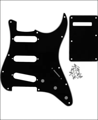 Escudo Guitarra Stratocaster Padrão Fender Squier Preto 3 Camadas