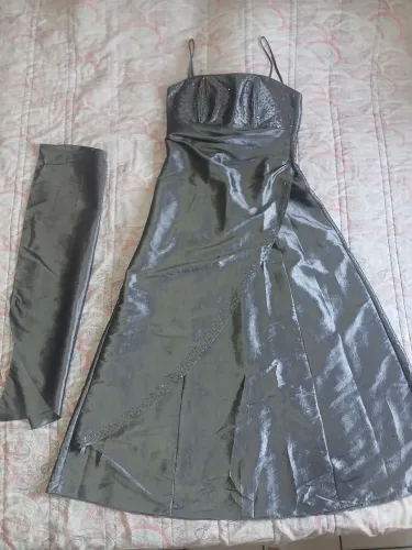 Vestido de Festa Longo Chumbo - Tamanho M
